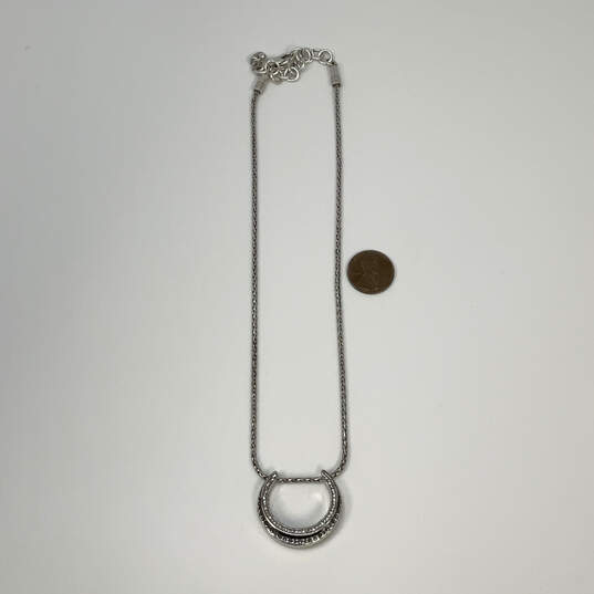 Designer Brighton Silver-Tone Fox Tail Chain Crescent Moon Pendant Necklace image number 2