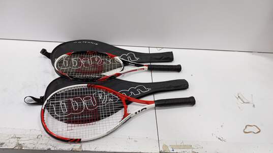 Pair of Wilson K Rage Hybrid Tennis Rackets w/ Cases image number 1