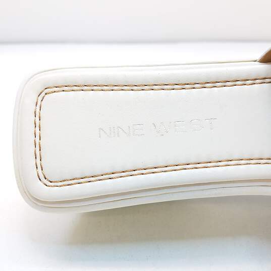 Nine West Loca Leather Slides White 8 image number 9