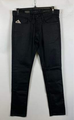 NWT John Varvatos Mens Jet Black Wight Fit Dark Wash Denim Skinny Jeans Size 32