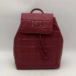 NWT London Fog Womens Alice Maroon Black Quilted Adjustable Strap Flap Backpack