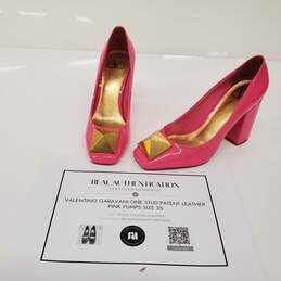 Valentino Garavani One Stud Pink Patent Leather Pumps Women's Size 5