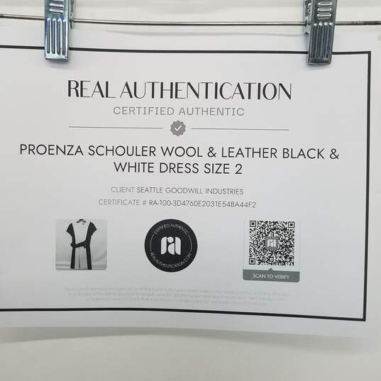AUTHENTICATED WMNS PROENZA SCHOULER WOOL LEATHER DRESS SZ 2 image number 2