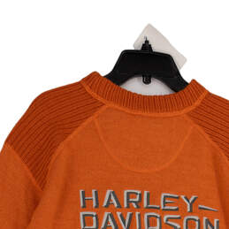 Mens Orange Knitted Long Sleeve Crew Neck Pullover Sweater Size Large alternative image