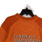 Mens Orange Knitted Long Sleeve Crew Neck Pullover Sweater Size Large image number 2