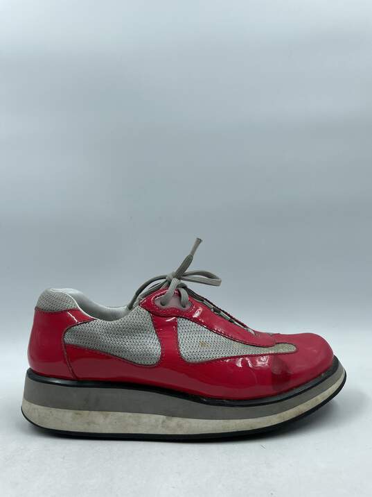 Authentic Prada America's Cup Platform Red Sneakers W 7.5 image number 1
