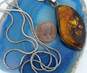 Artisan 925 Chunky Amber Pendant Necklace 29.2g image number 6
