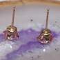 10K Yellow Gold Pink CZ Stud Earrings - 0.5g image number 2