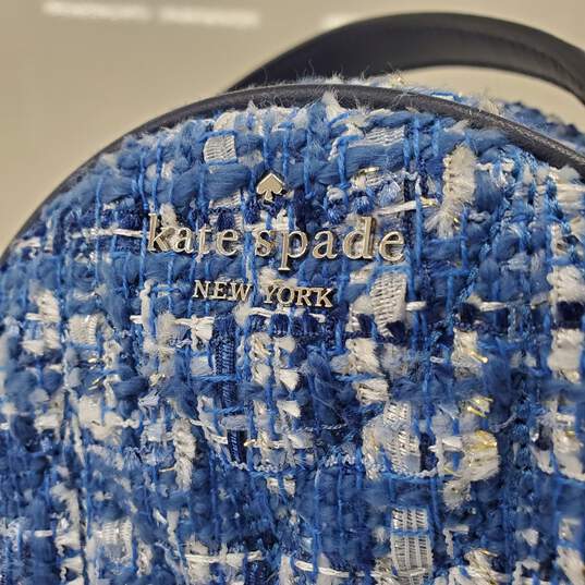 Kate Spade Briar Lane Blue Multi Quilted Tweed Mini Convertible Backpack NWT image number 2