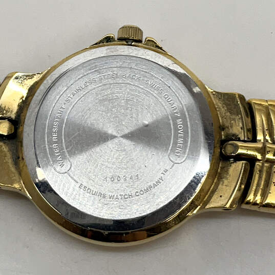 ESQ Swiss 100341 Mother Of Pearl Dial Gold Tone Roman Index Wristwatch image number 5