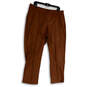 Womens Brown Flat Front Slash Pocket Drawstring Sweatpants Size X-Large image number 1