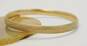 14K Gold Lattice Etched Textured Puffed Oval Hinged Bangle Bracelet 8.1g image number 1