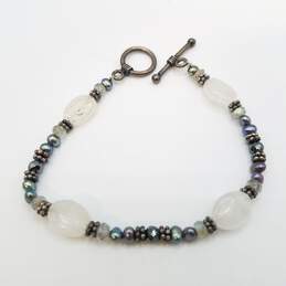 Sterling Silver Multi - Gemstone / Bead Pendant & 7 1/2 Bracelet Bundle 2pcs 20g alternative image
