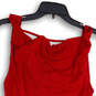 NWT Womens Red Sleeveless Shiny Ruched Short Mini Dress Size Small image number 3