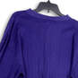 Womens Blue Long Sleeve 1/4 Button Stretch Pullover Sweater Size XL image number 4