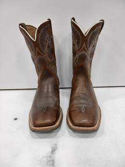 Ariat Men's Brown Leather Square Toe Western Boots Size 12D