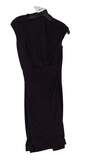 Womens Black Sleeveless Surplice Neck Midi Wrap Dress Size 10 image number 1