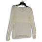 NWT Womens Ivory Long Sleeve V-Neck Activewear Pullover T-Shirt Size Medium image number 1
