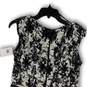 NWT Womens Black White Floral Lace Round Neck Fit & Flare Dress Size 10 image number 4