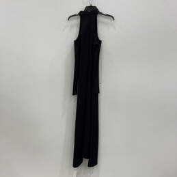 NWT Womens Black Cut Out Shoulder Mock Neck Back Zip A-Line Dress Size M alternative image