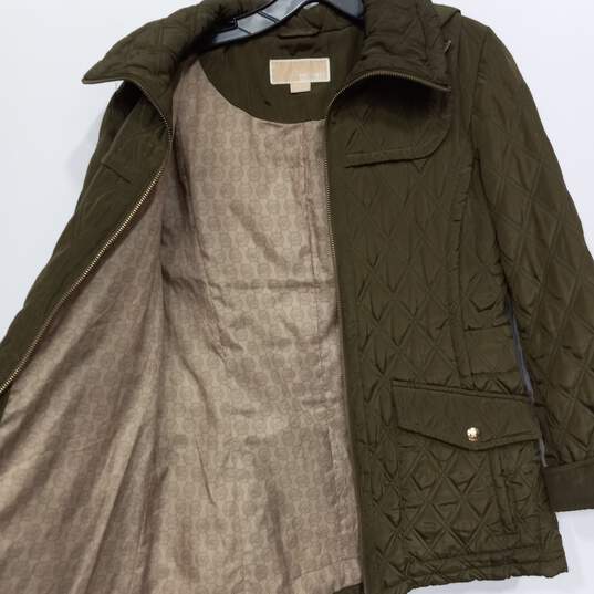 Michael Kors Women's Moss Green Quilted Jacket Size S image number 3