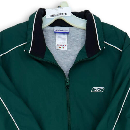 Mens Green Long Sleeve Mock Neck Full-Zip Activewear Track Jacket Size M image number 3