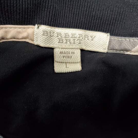 Burberry Brit Men's Black Short Sleeve Polo Shirt Size L - AUTHENTICATED image number 5