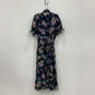 NWT Womens Blue Floral Belted Short Sleeve V-Neck Ruffled Wrap Dress Sz XXL image number 2