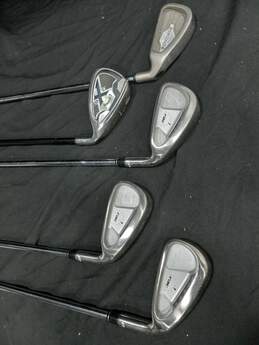 Burton Leather Brown Golf Bag & 5 Assorted Golf Clubs alternative image