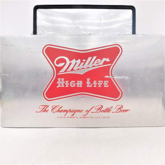 Vintage Miller High Life Aluminum Cronstroms Beer Cooler Chest Ice Box Metal image number 1