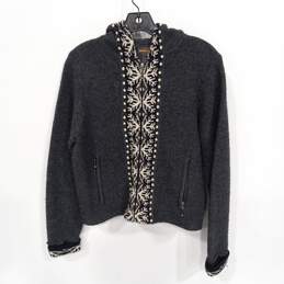 Woolrich Women's Gray Nordic Full-Zip Sweater Size S