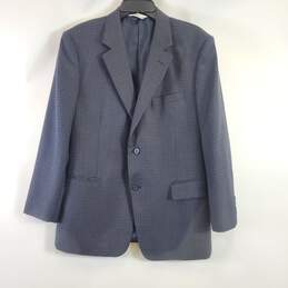 Versini Men Blue/Grey Check Blazer 40 Short