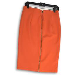 NWT Catherine Malandrino Womens Orange Back Zip Straight & Pencil Skirt Size 6 alternative image