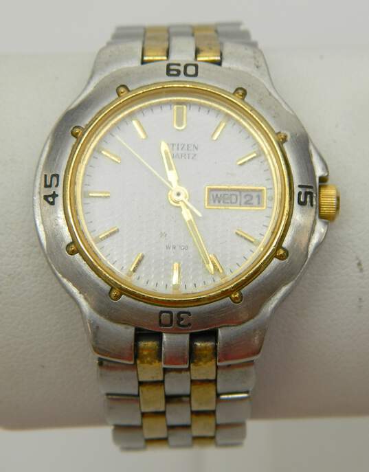 Citizen Quartz 6000-S49429 Two Tone Day Date Ladies Watch 43.8g image number 4