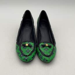 Tory Burch Womens Green Black Round Toe Slip-On Pump Heels Size 5M