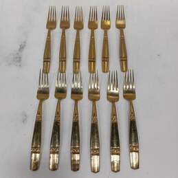 Bundle of 12 Gold Plated Dinner Forks alternative image