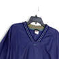 Mens Blue Long Sleeve V-Neck Pockets Pullover Windbreaker Jacket Size XL image number 3
