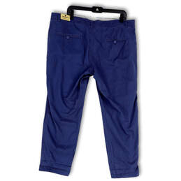 NWT Womens Blue Flat Front Slash Pockets Cropped Chino Pants Size 16 alternative image