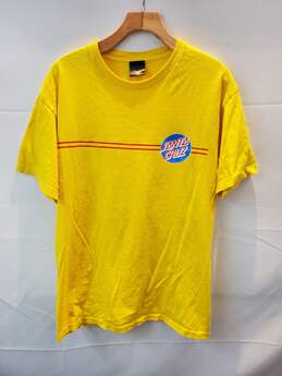 Santa Cruz Skateboards Yellow Short Sleeve T-shirt Size L
