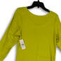 NWT Womens Yellow Ruched Round Neck Long Sleeve Bodycon Dress Size 0 image number 4