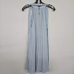 Light Blue Pleated Halter Neck Dress With Sash alternative image