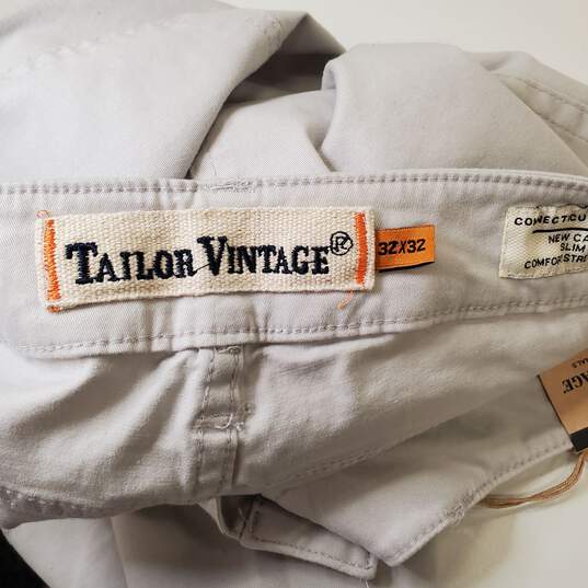 Tailor Vintage Men Grey Pants Sz 32x32 NWT image number 5