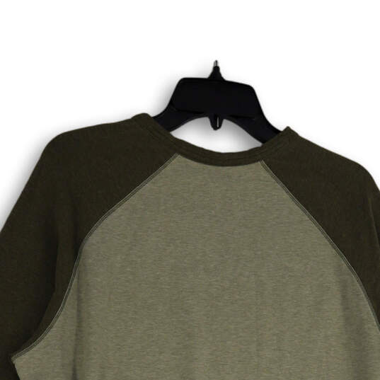 Mens Green Long Raglan Sleeve Crew Neck Pullover T-Shirt Size XL image number 4