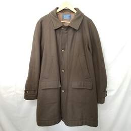Brown Olive Drab Wool Coat Sz 46