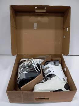 Salomon White Ski Boots Size 23.5 In Box