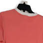 Womens Pink Striped Round Neck Short Sleeve Stretch Pullover T-Shirt Size S image number 4