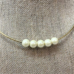 Designer J. Crew Gold-Tone White Pearl Fashionable Choker Necklace alternative image