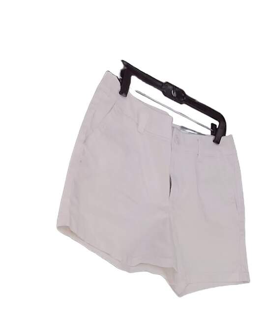 NWT Womens White Flat Front Pockets Casual Chino Shorts Size 10 image number 3
