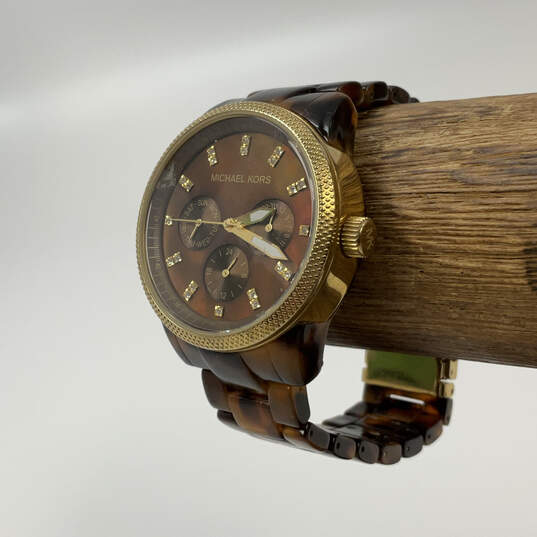 Designer Michael Kors MK-5038 Gold-Tone Stainless Steel Analog Wristwatch image number 1
