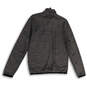 Mens Gray Black Striped 1/4 Zip Long Sleeve Pocket Athletic T-Shirt Size M image number 2